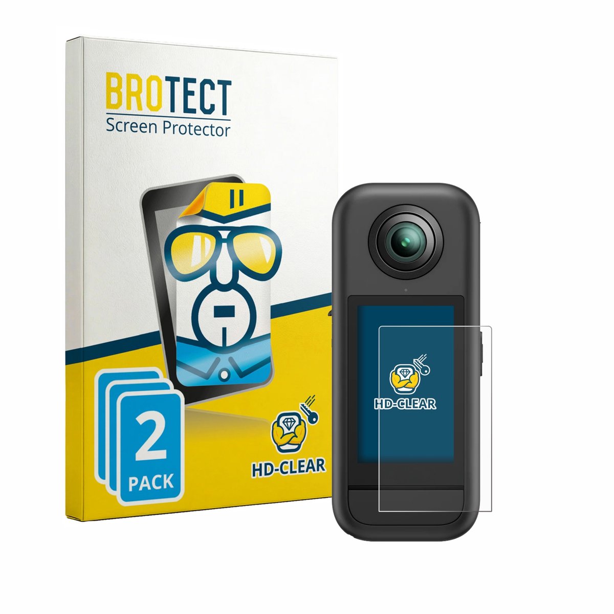 BROTECT - Screenprotector voor Akaso 360 - Folie Beschermfolie transparant 2 Stuks