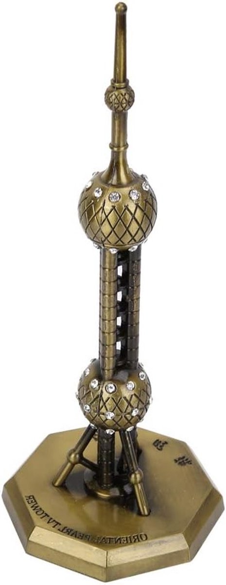 Uniek R Stone Model van de Oriental Pearl Tower, Galvanized Craftsmanship, Perfect als Toeristisch Souvenir en Decoratie