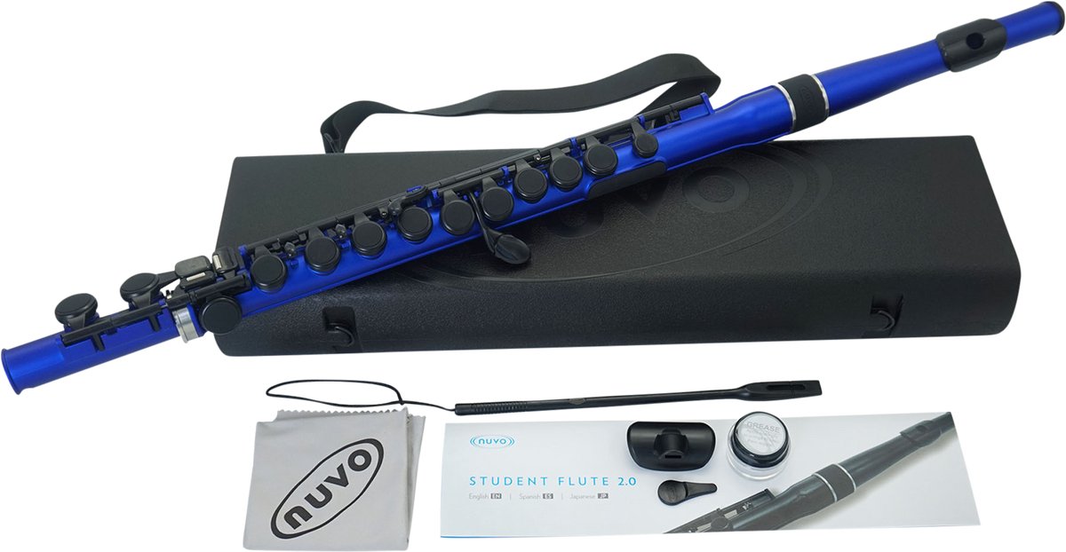 NUVO SF300FBL Student Flute 2.0 – C-stemming, 255 g, Special Blue, incl. blokfluitkopstuk en etui