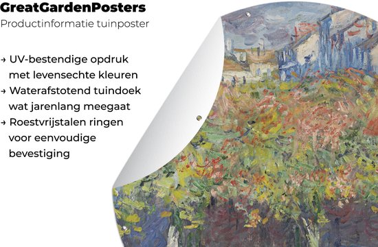 Cercle de jardin Les tilleuls à Poissy - Tableau de Claude Monet - 150x150 cm - Affiche de jardin ronde - Extérieur