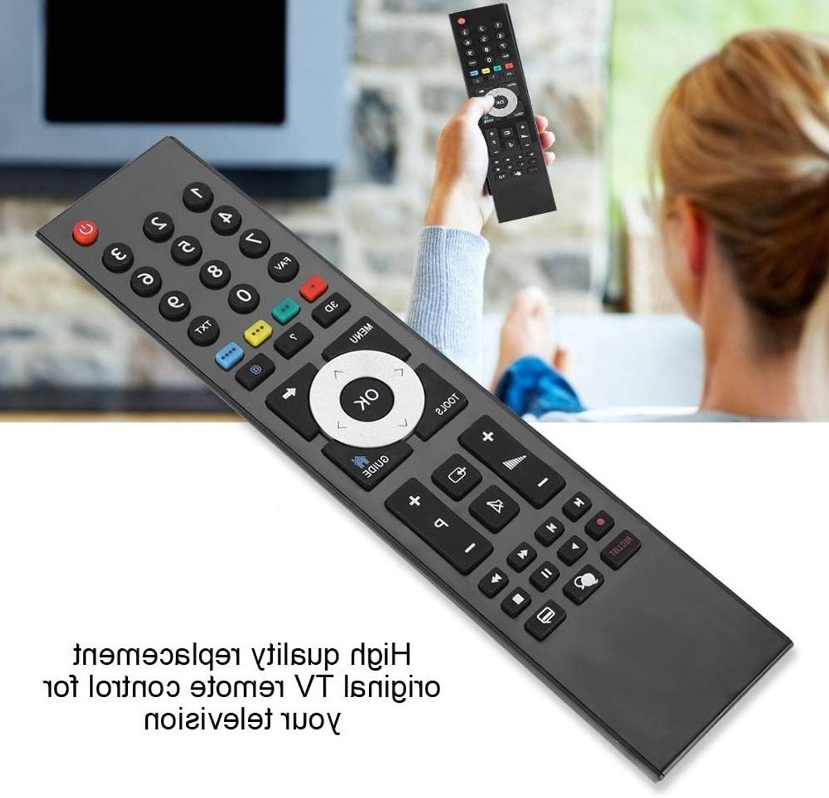 Vervangende afstandsbediening voor Smart TV's - Compatibel met GRUNDIG TP7187R, eenvoudig te gebruiken, ideaal voor vervanging