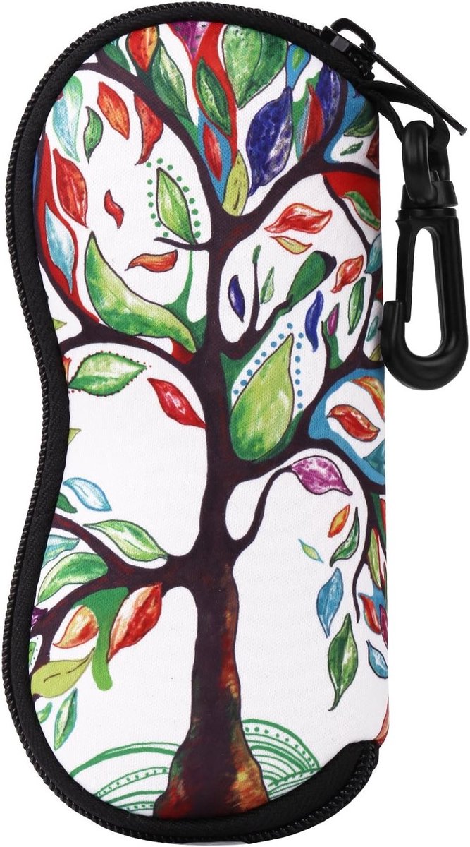Zachte Neopreen Zippered Zonnebril Etui met Riemclip voor Brillen, Make-up en Accessoires, Lichtgewicht en Duurzaam Design