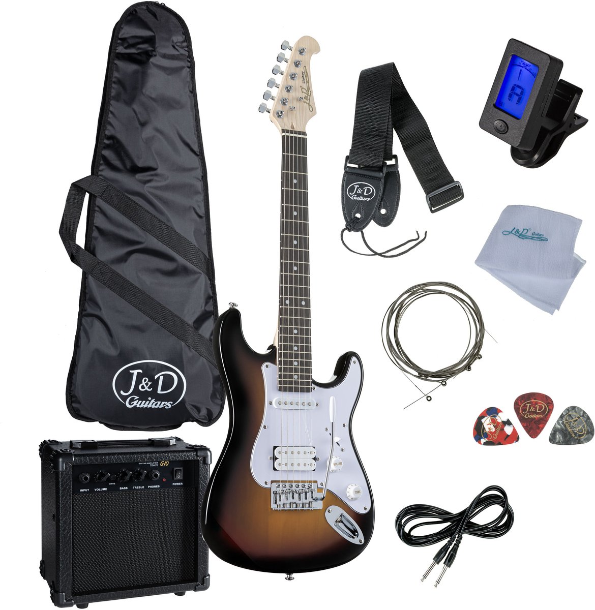 J & D ST-MINI Pack SB Sunburst - Elektrische gitaar