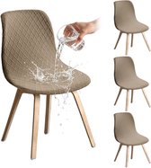 Stoelhoezen — 4-pack — Afneembare hoezen voor eetkamerstoelen — Universele stretch-stoelhoezen — Zithoezen — Ideaal voor huis & keuken — Duurzaam / Zeer elastisch / Afneembaar — Lengte: 45–52 cm, breedte: 40–46 cm, hoogte: 40–48 cm