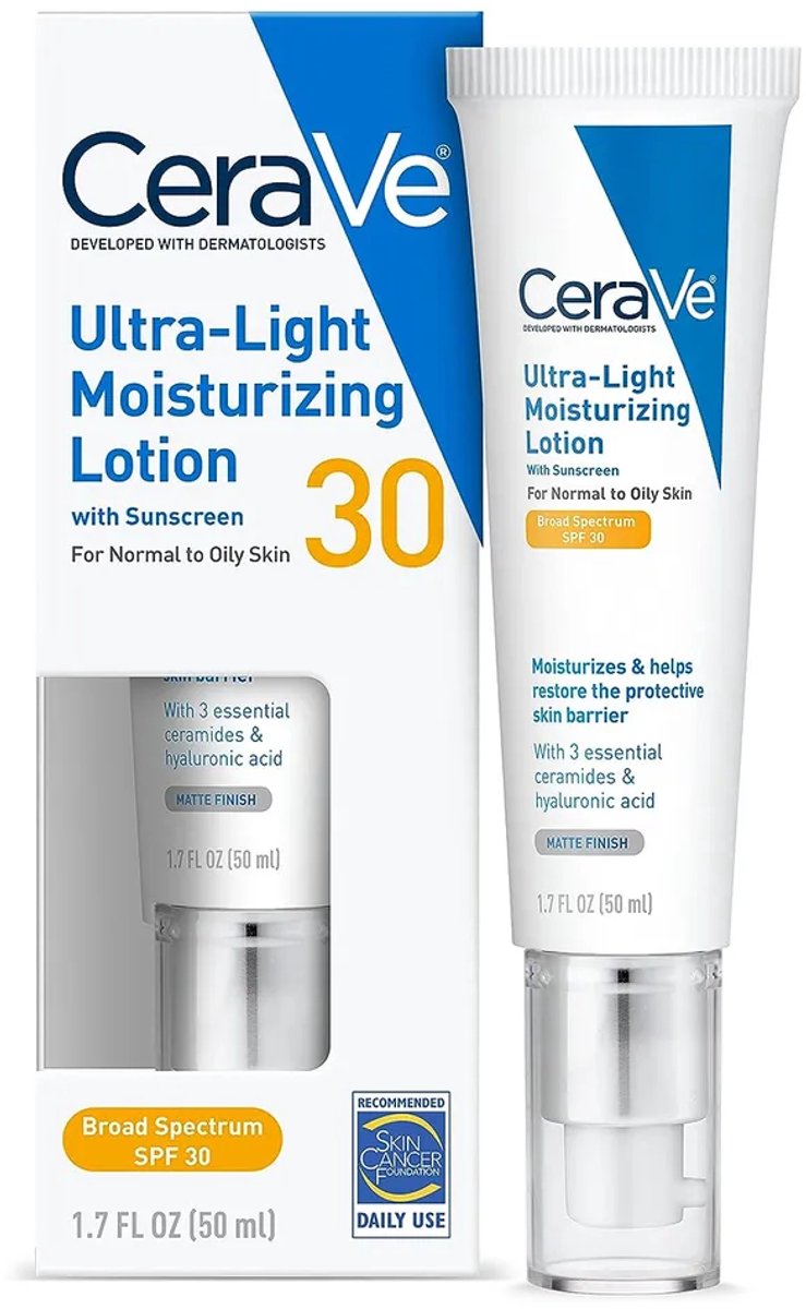 CeraVe hydraterende crème with SPF 30 Licht-Gewicht - Zonnebrandcrème - Gezichtscrème
