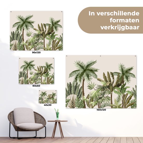 Tableau de jardin Arbre - Été - Grijs - 80x60 cm - Poster de jardin