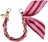 AVY Polsband Telefoonkoord | Linea Sol | Kort Koord | Universeel voor alle Hoesjes | Geschikt voor iPhone, Samsung en meer | 32cm | Strepenprint | Roze