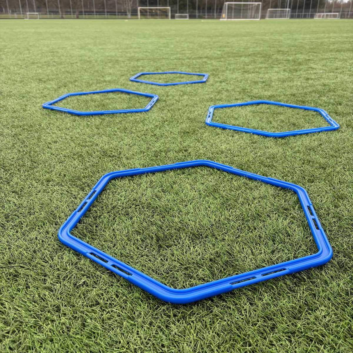 Hexa Hoepel set á 4 stuks Hexagon - Blauw 48cm - Trainingsmaterialen Sport