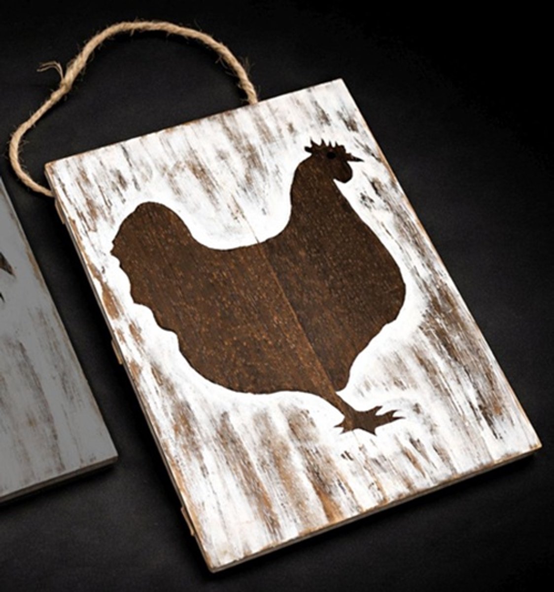 Bord kip 31x23cm naturel / wit