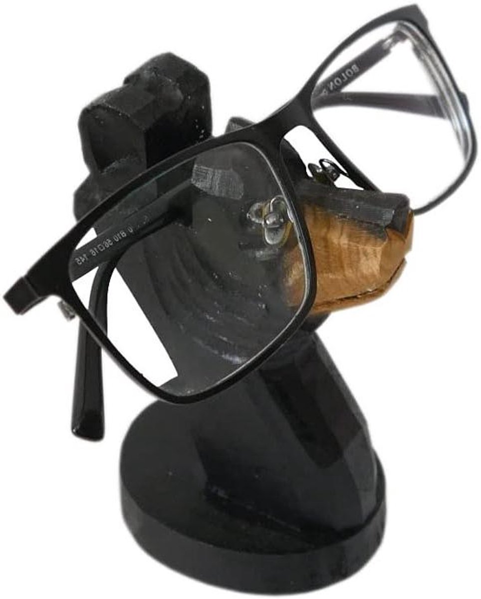 Houten Brilhouder - Zonnebril Display - Bureau Decoratie - Handgesneden Dier - N.v.t. - Zwart