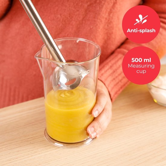 Staafmixer - Handmixer Blender - Snel Mixen - 1000 Watt Vermogen - 500 ml - Zilver van Merkloos — afbeelding 3