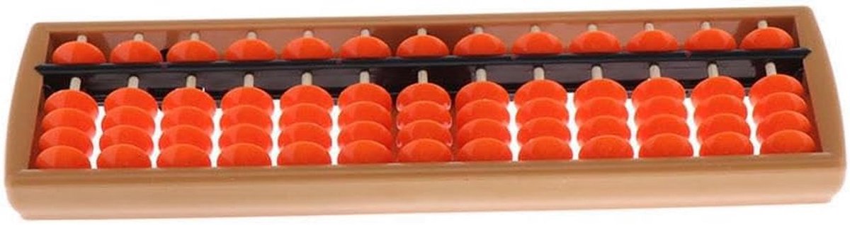 Telraam Kinderen - Rekenhulpmiddel Peuters - Wiskunde Leren - 13 Stevige Kolommen - 26 x 8 x 2 cm - Oranje
