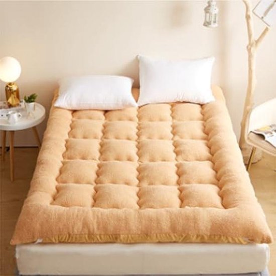 Opvouwbare Slaapmat - Futonmatras Reismatras - Comfortabel Slapen - Winterfluweel Design - 150 x 200 cm - Grijs — afbeelding 4