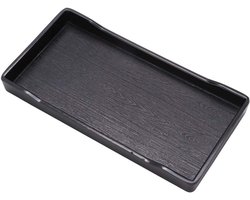 Voedings- en Waterbak voor Reptielen, Vierkant, Zwart, Antislip Plastic, Geschikt voor Schildpadden, Hagedissen en Leguanen, 20.5 x 10.5 x 2.5cm