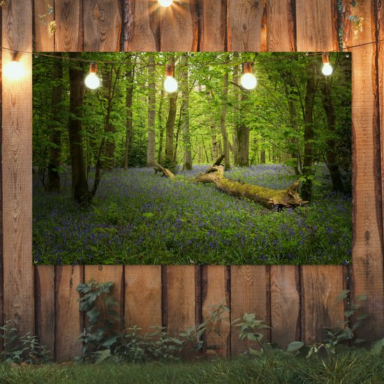 Décoration murale Fleurs - Forêt - Blauw - 180x120 cm - Poster jardin - Toile jardin - Poster extérieur