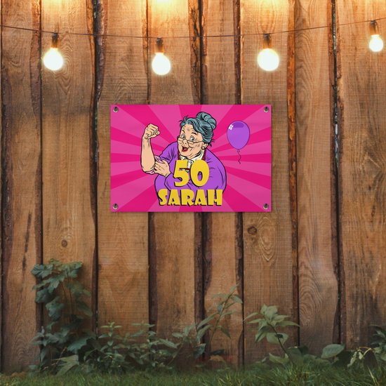 Décoration de jardin Anniversaire - Cadeau d'anniversaire - Femme - Décoration 50 ans - 60x40 cm - Affiche jardin