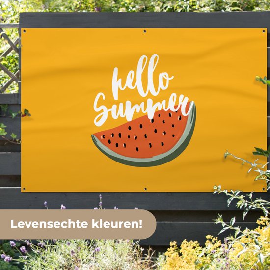 Décoration murale Summer - Pastèque - Oranje - 180x120 cm - Poster jardin - Toile jardin - Poster extérieur
