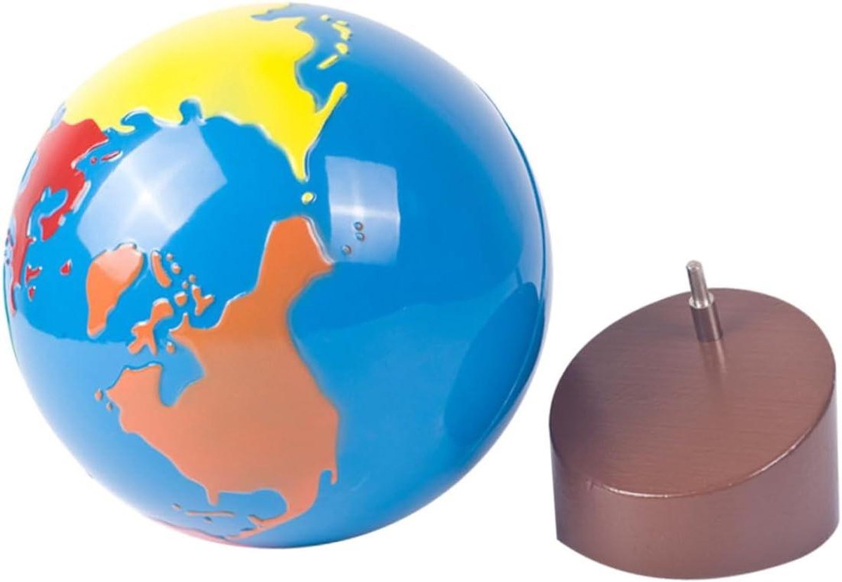 Educatieve Kinder Wereldbol - Aardbol Speelgoed - Vroege Geografie Leren - Duurzaam Houten Basis