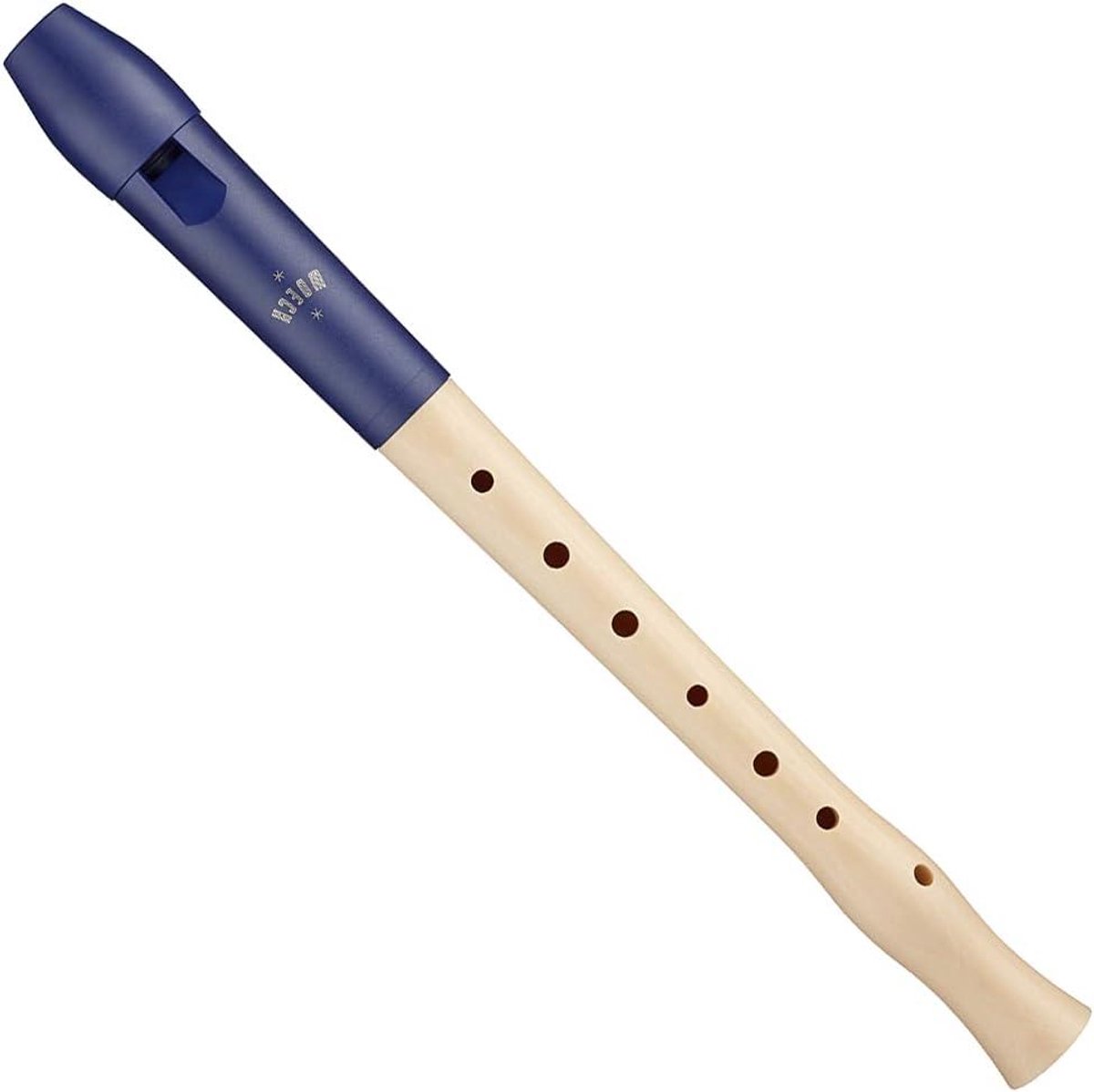 Sopraanblokfluit - Houtplastic fluit - Muziek Leren - Barokke greep - 3 cm breed - Blauw