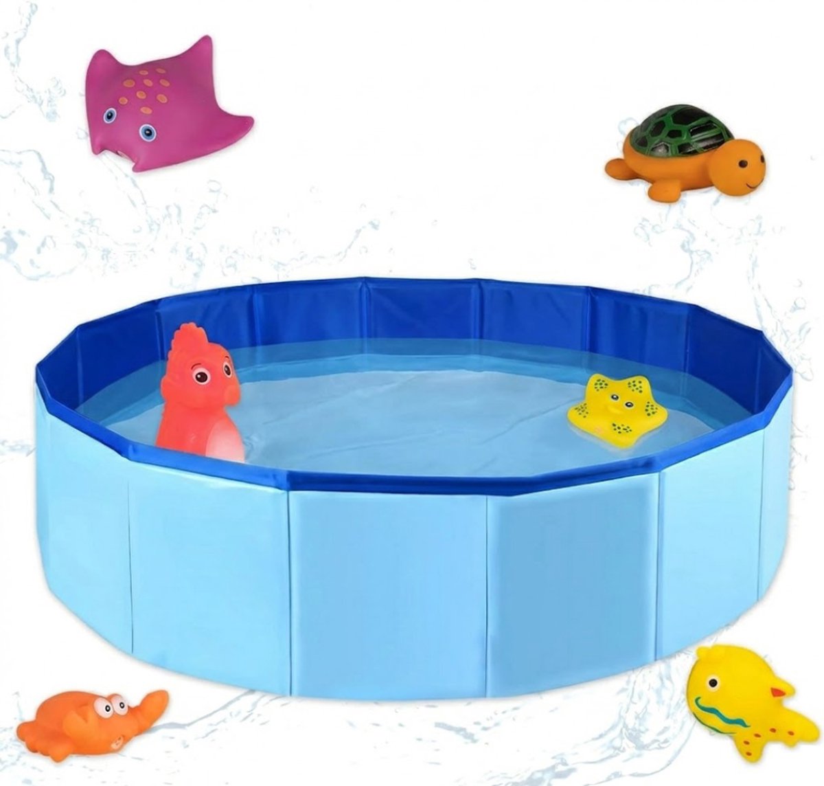 HEZIVO® Hondenzwembad met Speelgoed - Zwembad voor Honden en Katten - Opvouwbaar - Verkoeling Huisdieren - 50 x 10 cm
