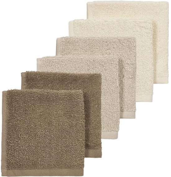 Meyco Baby Monddoekjes - 6 stuks - 30x30 cm - Natural / Soft Sand / Taupe