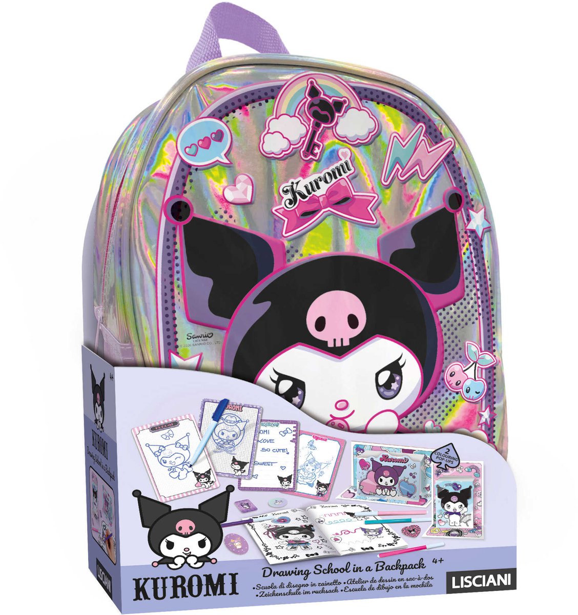 Lisciani - Kuromi - kleur- & tekenschool in een rugzak
