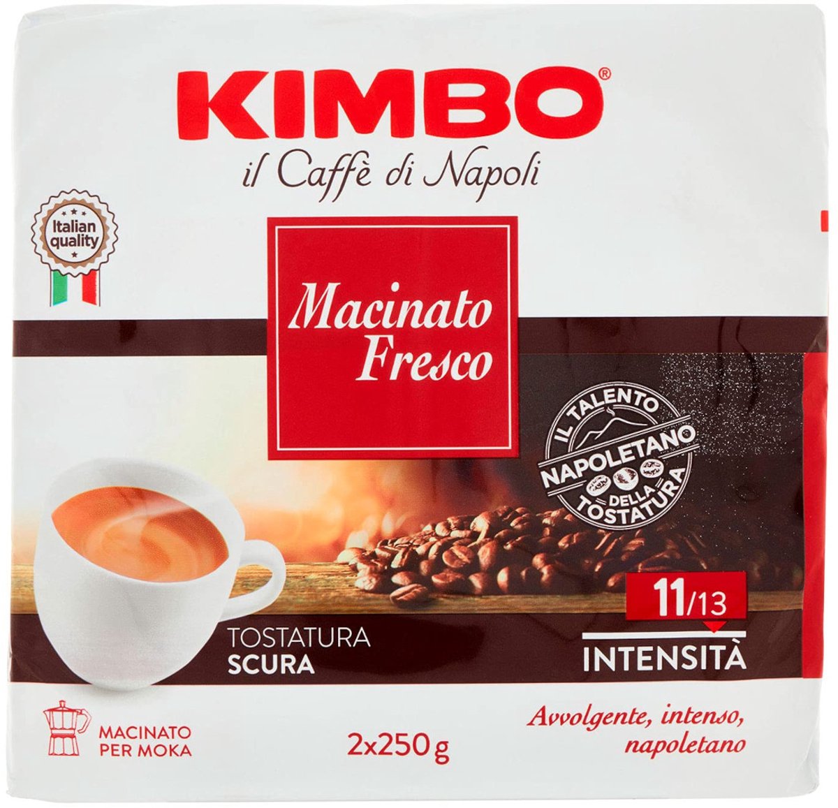Kimbo il Caffe di Napoli Macinato Fresco - Gemalen Koffie - 500g (2x250g)