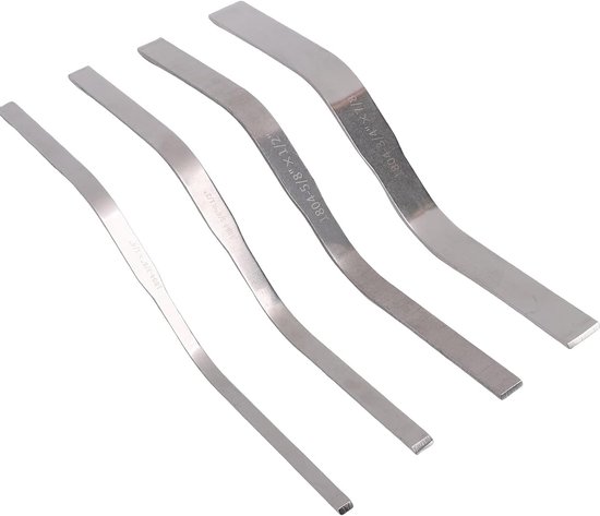 Voegspaanset Roestvrijstaal - Platte Troffel - Nette Afwerking Muren - Verschillende Maten - 4 Delig - Zilver — afbeelding 3