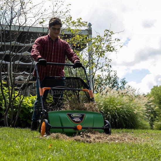 Gazonveger - Duwveger - Buiten reinigen - Draaibare hark borstels - 26 inch breed - Zwart/Groen van Merkloos	 — afbeelding 4