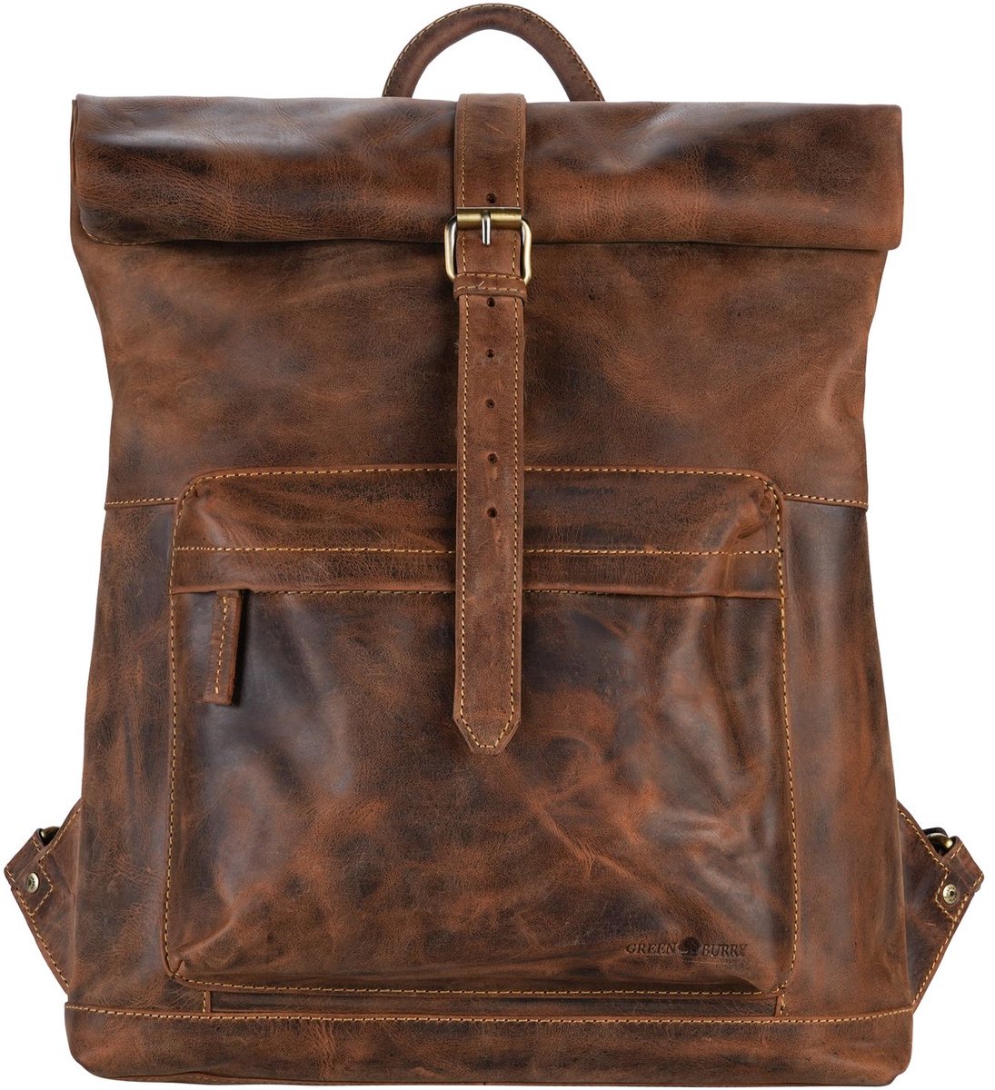 GREENBURRY vrijetijdsrugzak rugzak Vintage Roller Backpack Brown bruine
