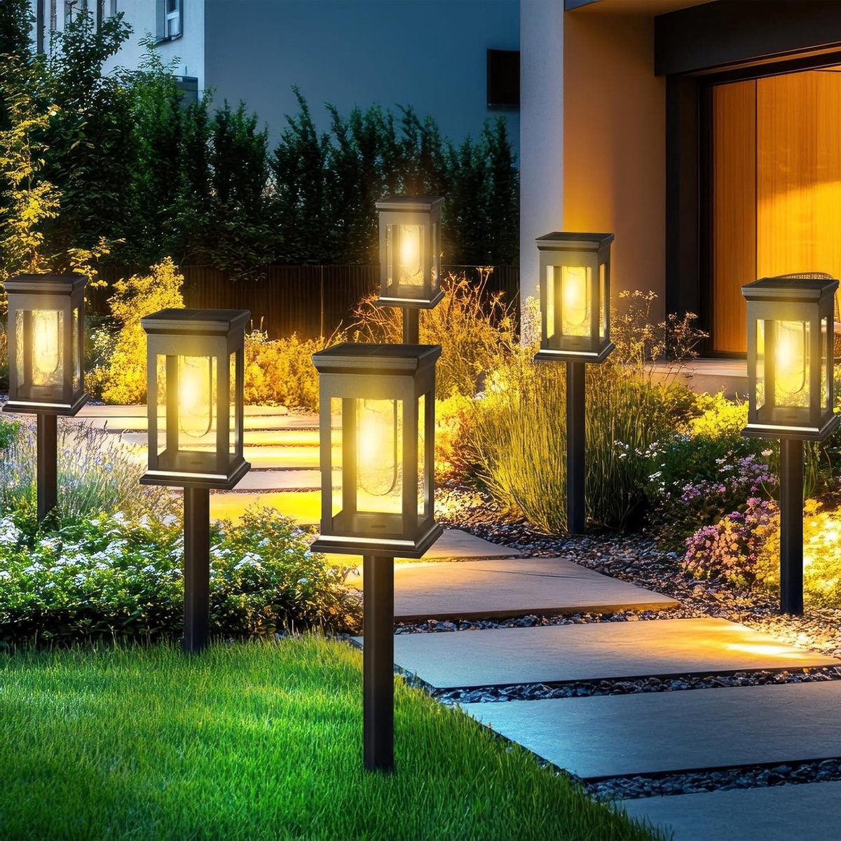 Stijlvolle tuinlamp met gloeidraad, warm wit licht voor sfeervolle buitenverlichting en decoratie