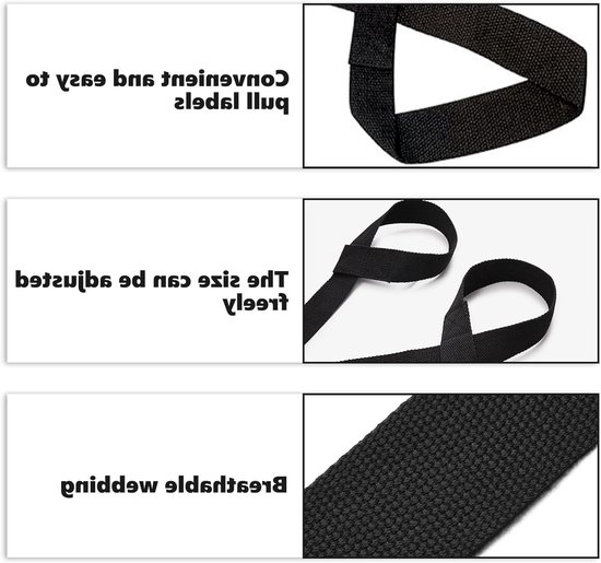 Draagbare Yoga Mat met Verstelbare Elastische Strap voor Pilates en Fitness, Zwart, Geschikt voor Alle Yoga Matten — afbeelding 2