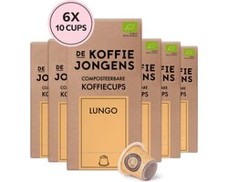 De Koffiejongens - Lungo - geschikt voor Nespresso - 100% biologische koffie - 60 composteerbare koffiecups