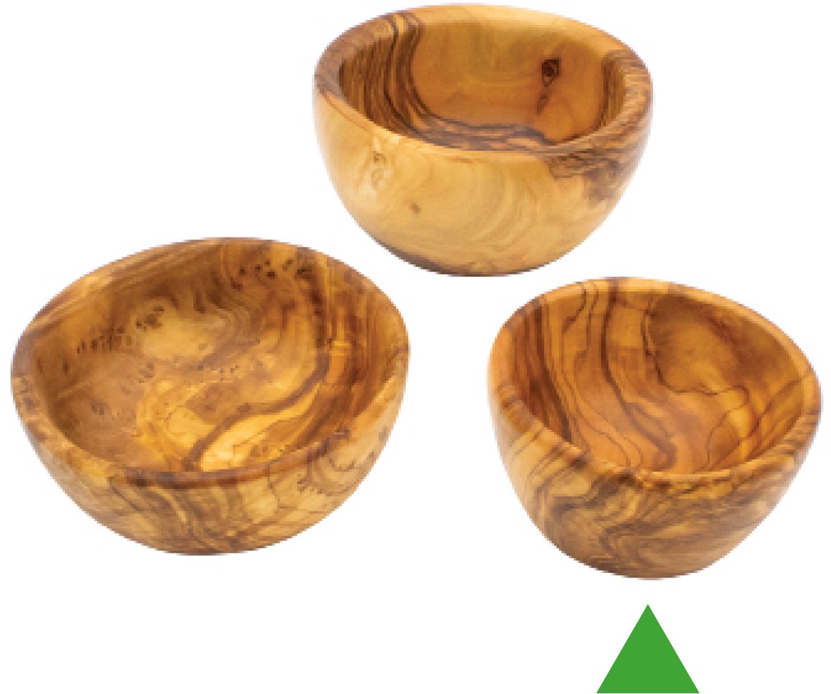 Rizes Wood - Pure Olive Wood - olijfhouten Schaal Ø 10 cm - Olijfhout - Borrel - Cadeautip - Duurzaam!
