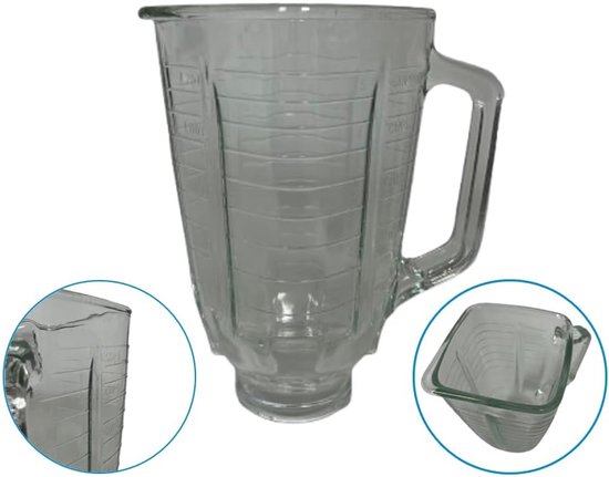Glazen Karaf Vierkant - Mixer Kan - Dranken Serveren - Hoogwaardig Reserveonderdeel - 125 L - Transparant van Merkloos — afbeelding 4