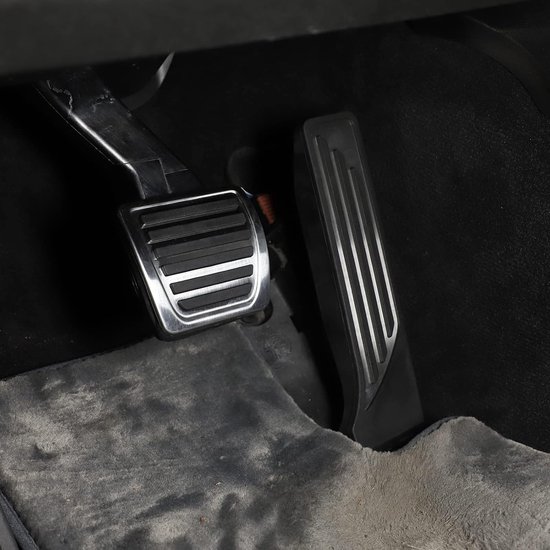 Brandstof Remblokken Pedalen - Auto Pedaal Covers - Auto Interieur Aanpassen - Aluminiumlegering en Rubber - 2 stuks - Zilver — afbeelding 2