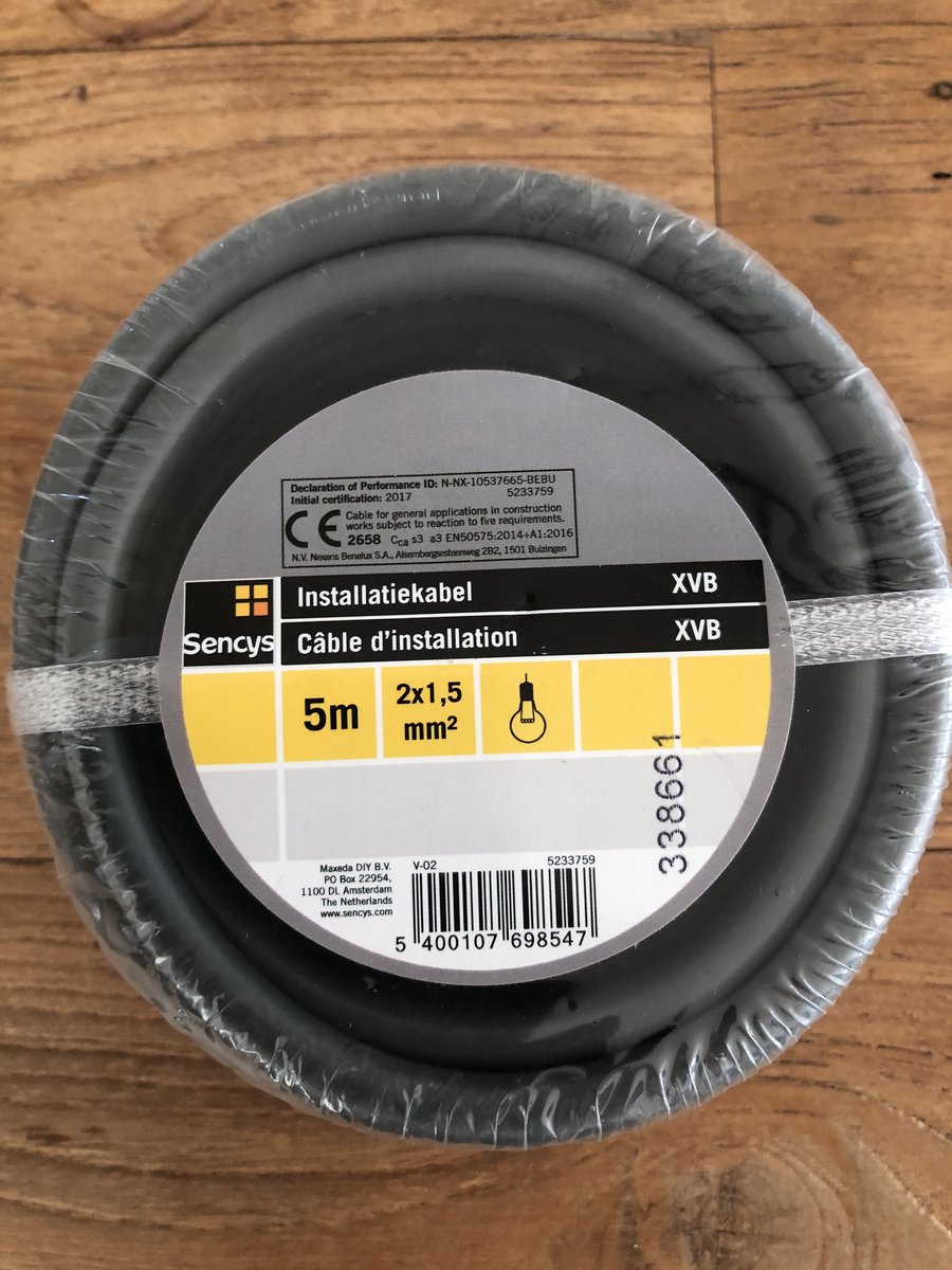 Sencys installatiekabel XVB 5M