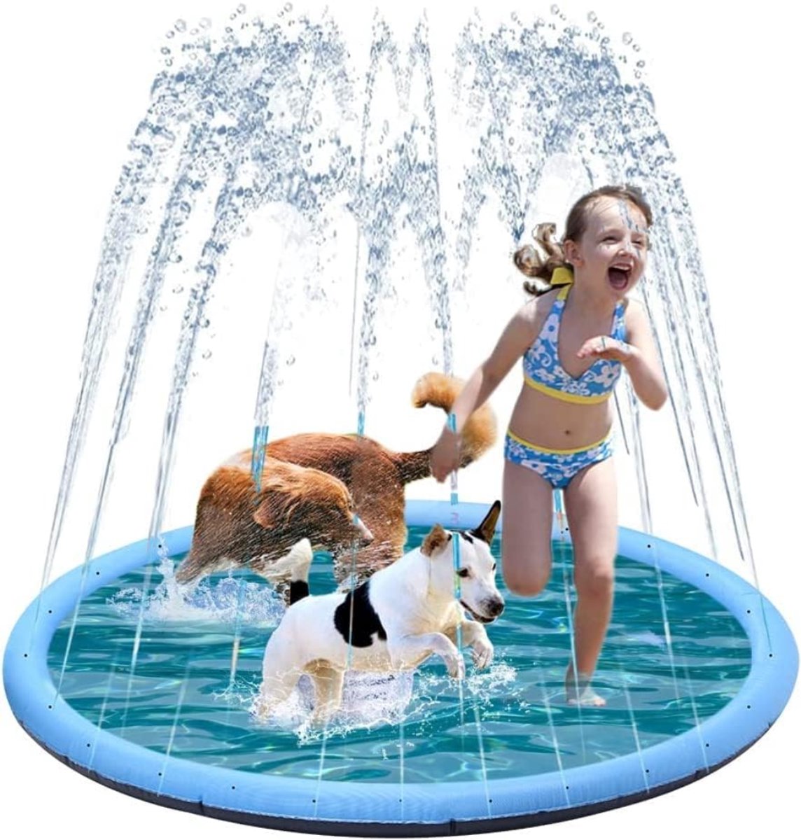 SNJY® Hondenzwembad - Hondenbad - Hondenzwembaden - Met Sproeiers - 100 cm - Blauw