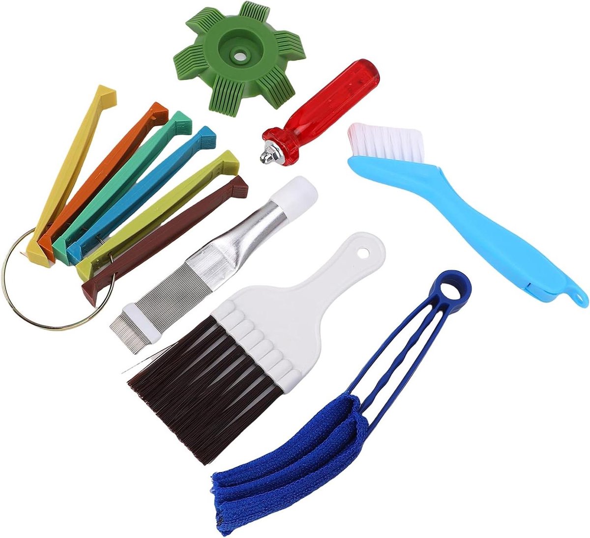 Airco Onderhoudsset - Koeling Reiniger - Apparaat Schoonmaken - Roestvrij Staal - 6 Delig - Multicolor