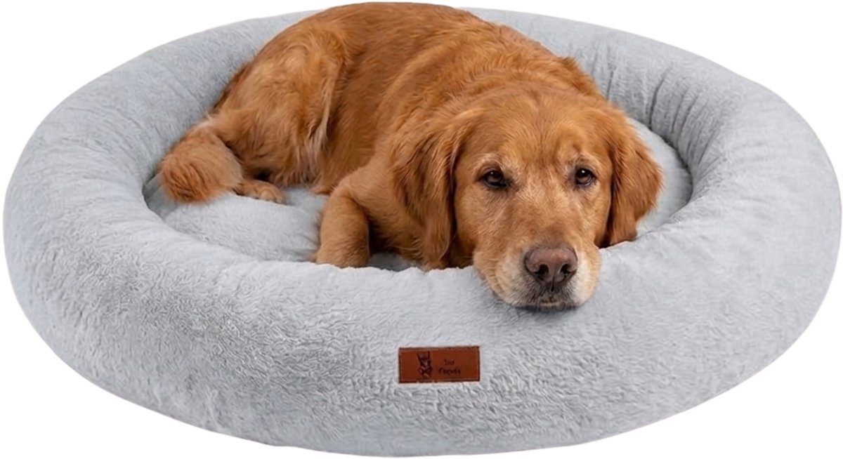 Pet Perfect Orthopedische Hondenmand – Donut Hondenmand – Hondenkussen – Hondenbed – Wasbaar - 100 cm - Grijs