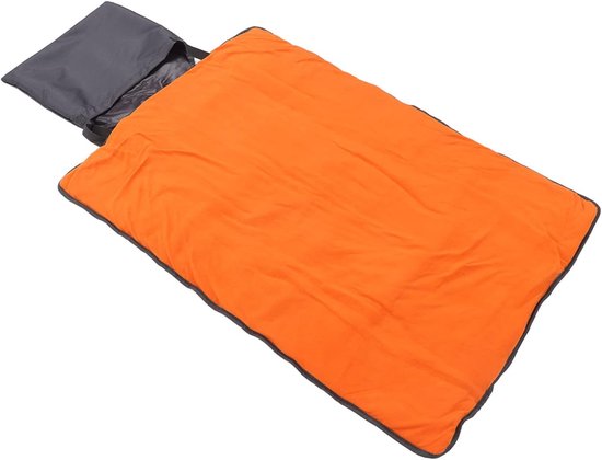 Hondenslaapmat - Reismat Hondenmat - Buitenactiviteiten - Waterafstotende Stof - 72 x 100 cm - Grijs met Oranje — afbeelding 4