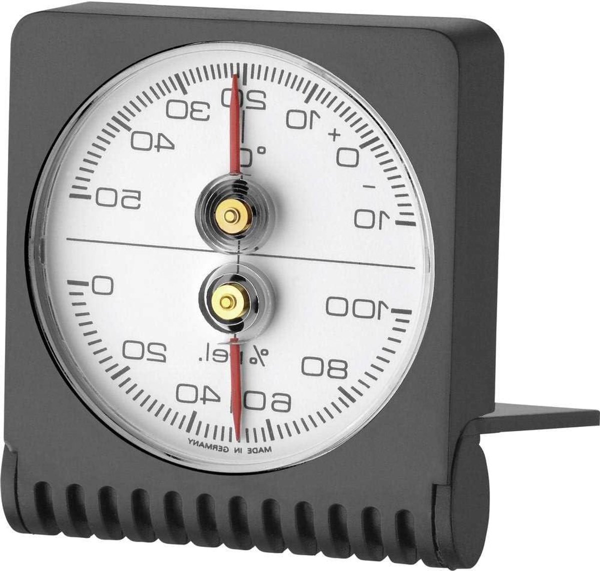 Thermo Hygrometer - Weerstation - Binnenklimaat Meten - Analoge Weergave - 63 mm Hoogte - Zwart
