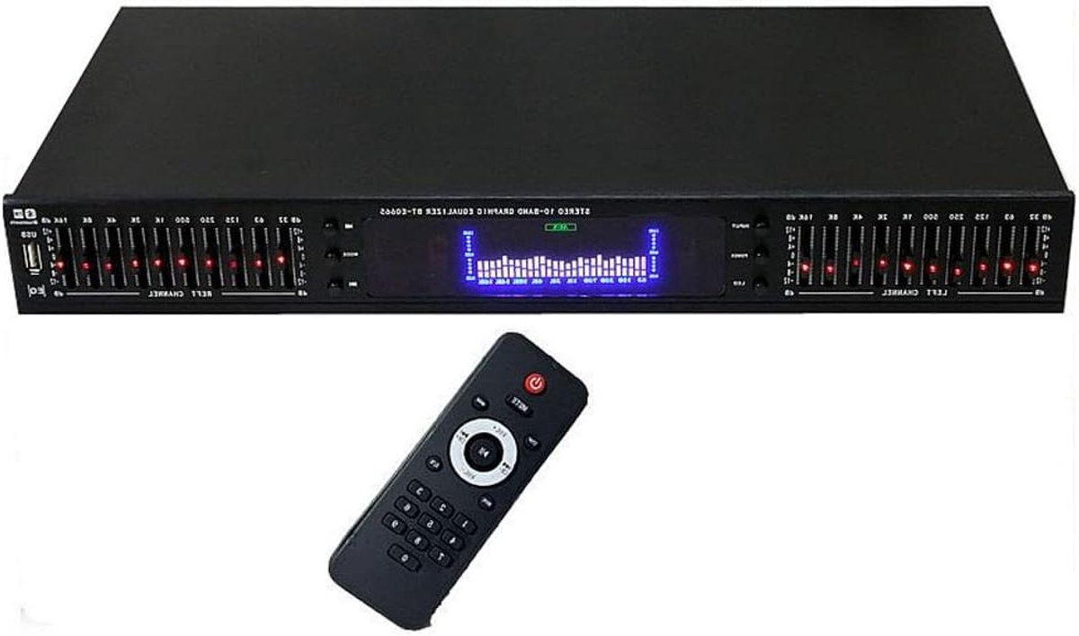 Digitale Audio Equalizer - Geluidsverbeteraar - Studio Opname - 20 Band Spectrum - 43 cm - Zwart