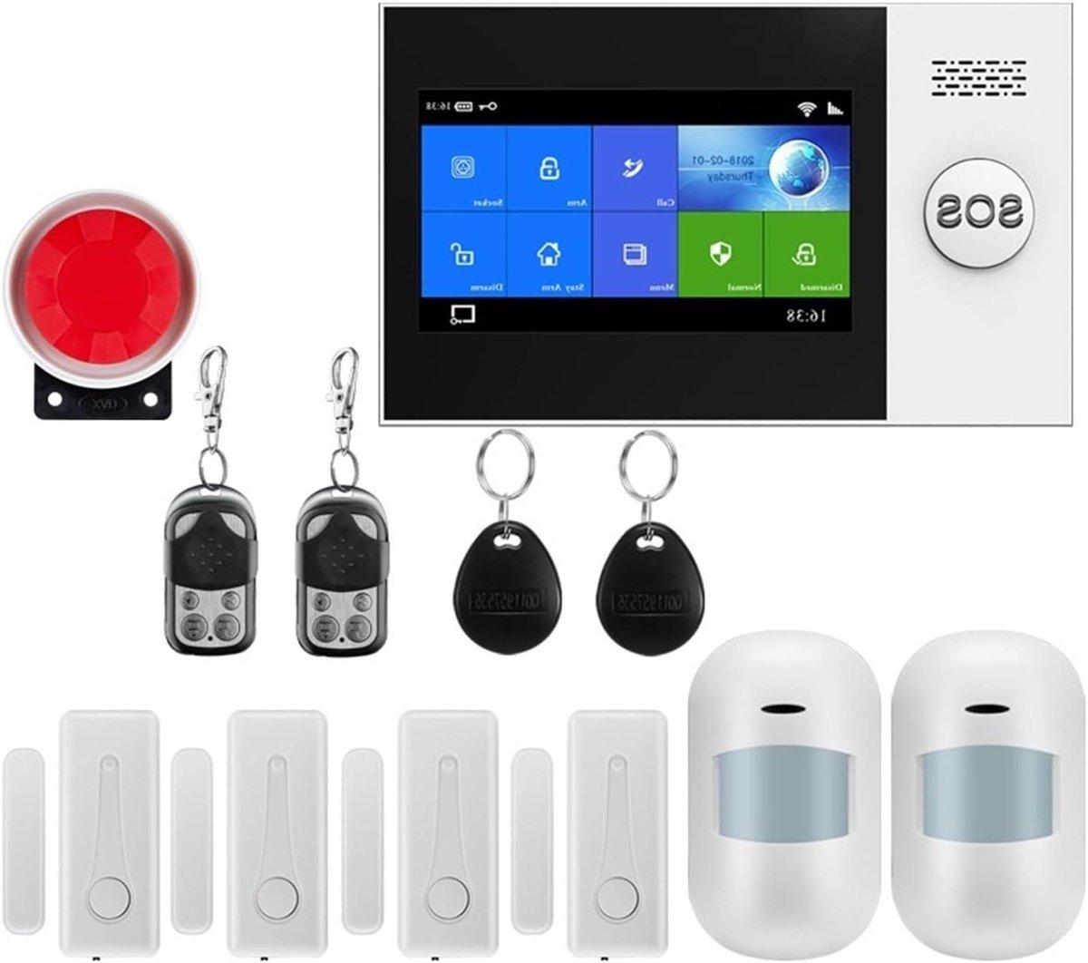 Smart Alarmsysteem - Beveiligingskit Huis - Thuisbeveiliging - 4.3 Inch Touchscreen - 22.9 x 12.7 cm - Zwart