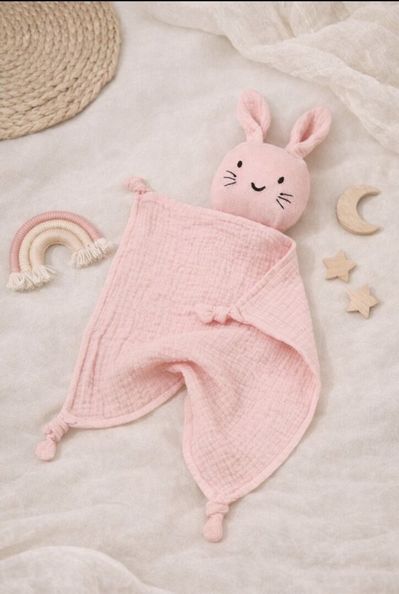 Roze Dons - Hydrofiel Knuffeldoekje Baby - Droomdotje