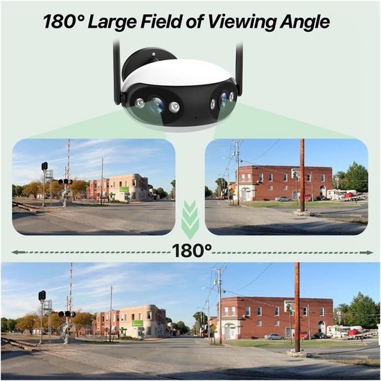 Beveiligingscamera Buiten - IP Camera WiFi - Huis Beveiligen - 180 Graden Panoramisch Zicht - 4MP/8MP Dual Lens - Wit — afbeelding 5