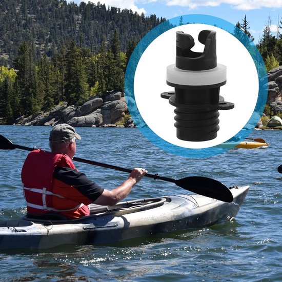 Luchtventiel Adapter - Pomp Connector - Opblaasbare Boten - Snelle Installatie - 2 Stuks - Zwart van Merkloos — afbeelding 2