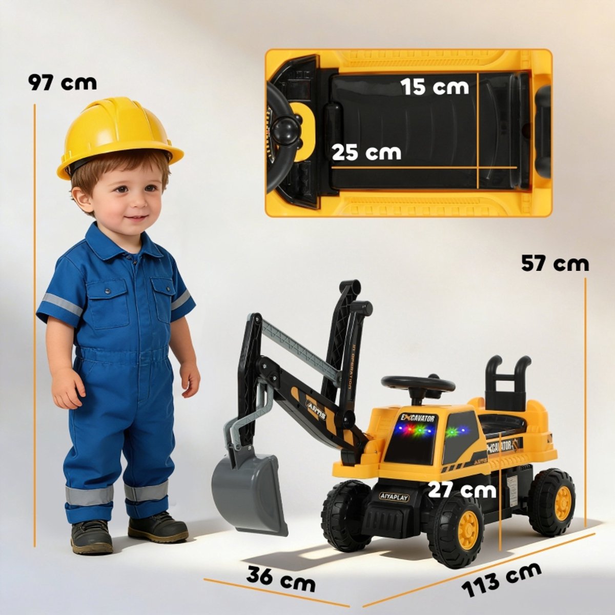 Kinder Graafmachine - Rijdbaar - 1,5-3 Jaar