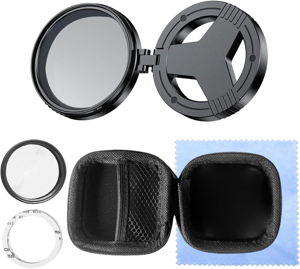 Polarisatiefilter Camera - CPL Filter - Foto Video - Magnetische Bevestiging - 8 cm - Grijs