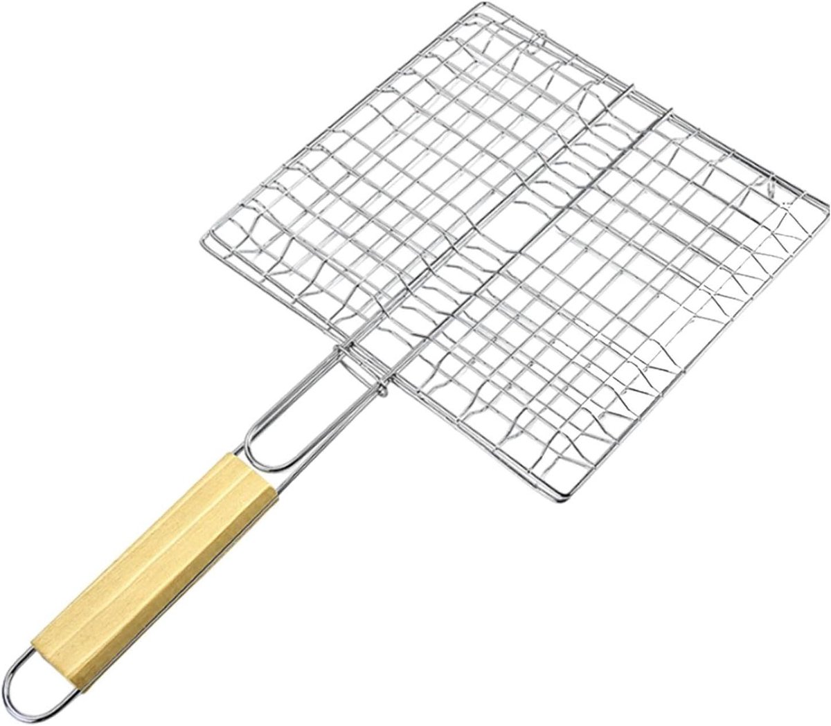 Barbecue grillmand - Vismand - Buiten koken - Hittebestendig handvat - 40 x 24 cm - Zilver
